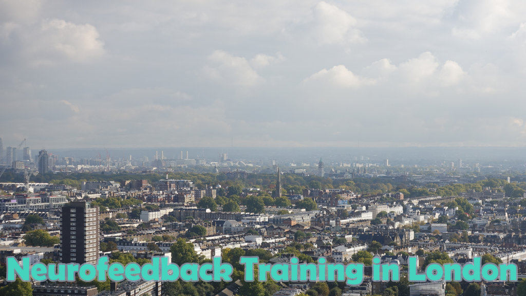 Panoramic view of London overlooking Notting Hill, Hyde Park and up to Battersea Power Station and the new American Embassy. Neurofeedback training in london at the Notting Hill Therapy Clinic in Ladbroke Grove with neurofeedback.io and Daniel Webster