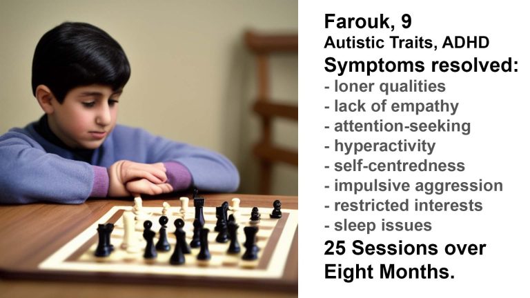Farouk's autistic traits, ADHD and sleep issues resovled within twenty-five neurofeedback sessions over eight months